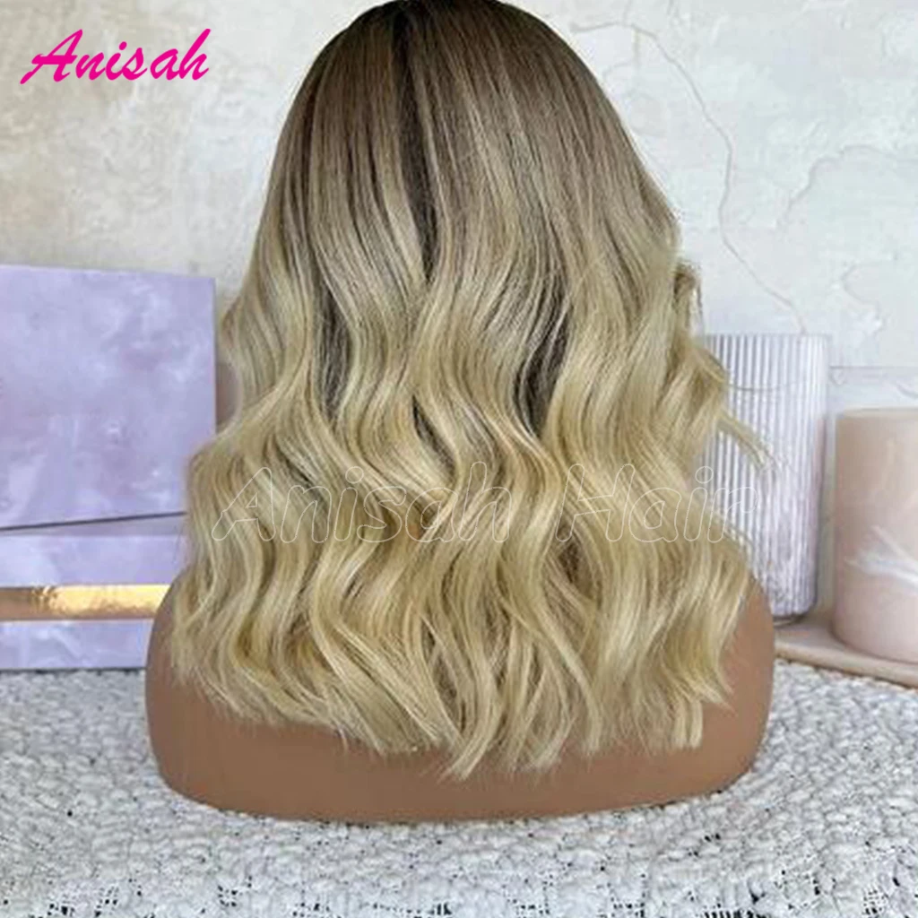 Ombre สีบลอนด์ 13x4 HD โปร่งใสลูกไม้ด้านหน้าผมมนุษย์ Wigs สําหรับผู้หญิง Glueless Virgin บราซิลผม Body Wave วิกผมลูกไม้ด้านหน้า