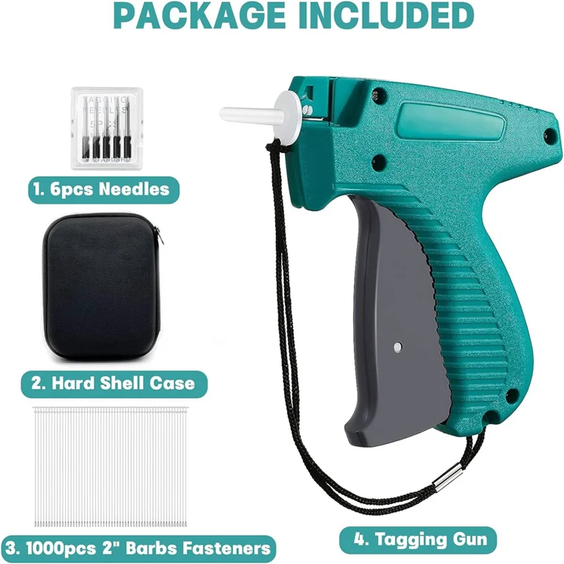-MEOF Tagginggun Kit con custodia rigida, tagginggun per abbigliamento, attacco standard per microstitch al dettaglio per vestiti