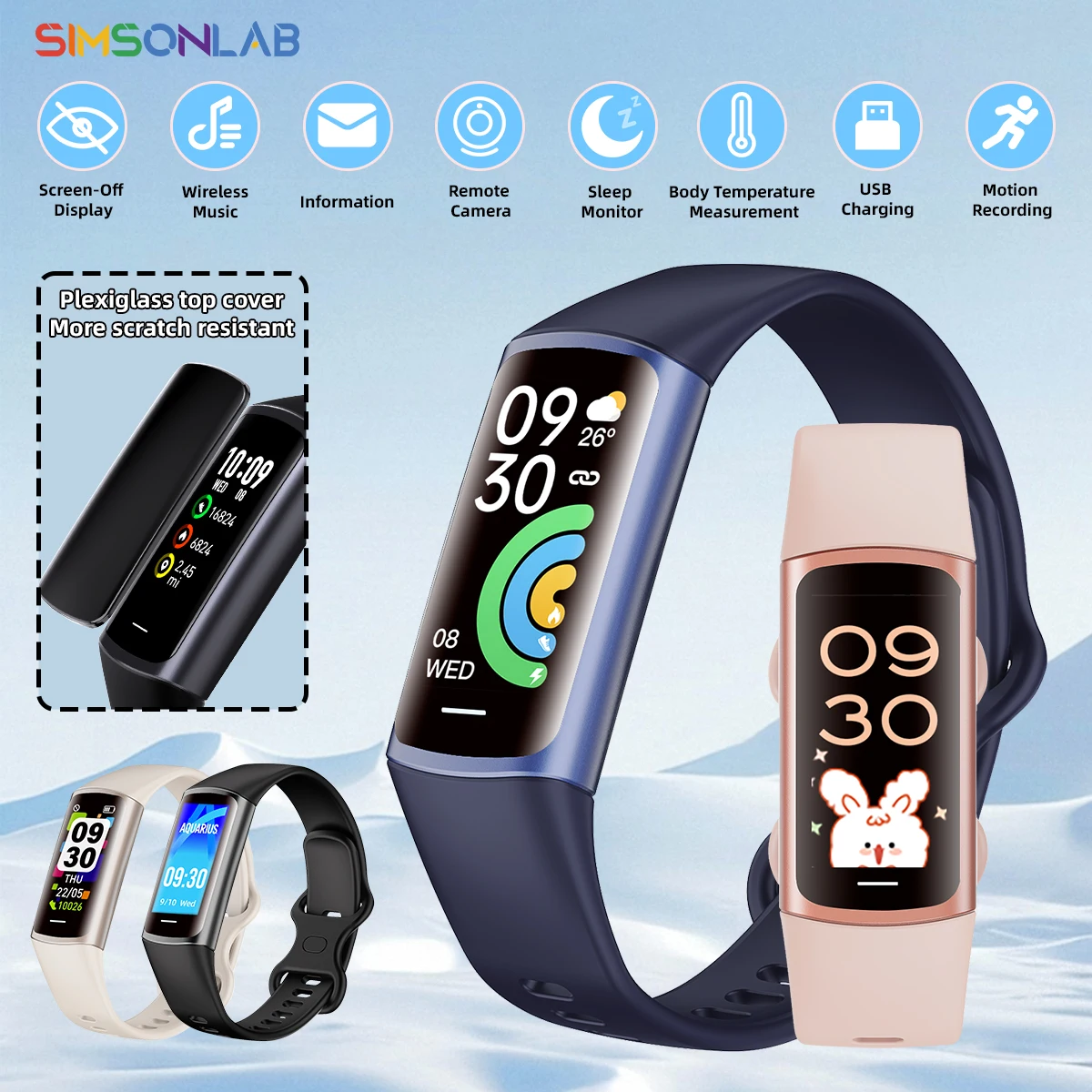 Nuevo reloj inteligente pulsera deportiva para Android ios llamada inalámbrica Control de música Monitor de salud impermeable multiesfera DIY hombres mujeres