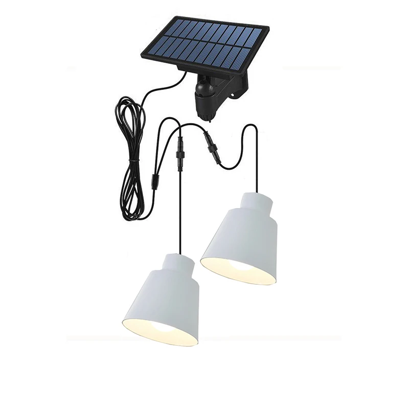 Modern Solar Outdoor Waterproof Color Macaron LED Bulb Double Headed Chandelier Anti-fall Garden Decorative Light Garden Light