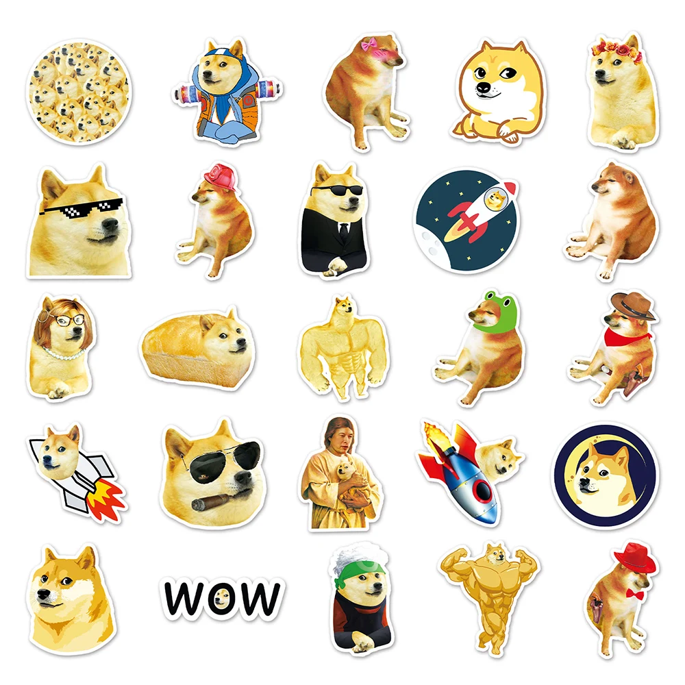 10/30/50PCS Funny Dog Meme Stickers Decals for Kids Toys DIY Laptop Phone Car Bike Waterproof Cute Animal Cartoon Sticker Packs