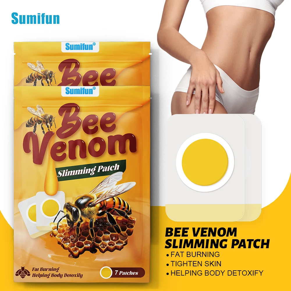 7/14/21Pcs Sumifun Bee Venom Slimming Patch Lose Weight Leg Fat Burning Sticker Belly Thigh Arm Cellulite Removal MassagePlaster