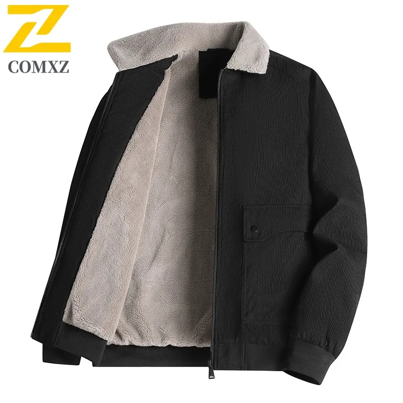 سترة مبطنة للرجال للعمل في الهواء الطلق من COMXZ، متعددة الاستخدامات، بياقة واقفة، سترة سميكة ودافئة، نمط يومي، معطف شتوي مريح وخفيف الوزن #2