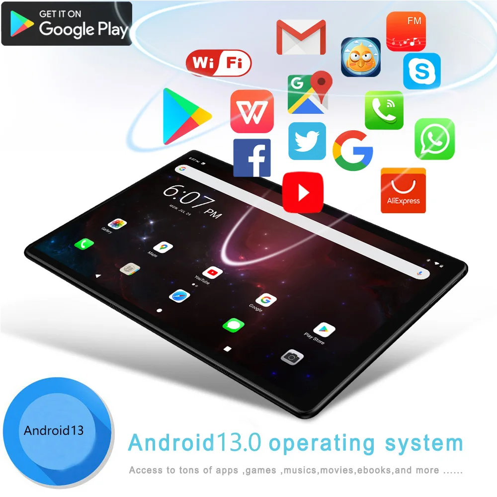 Neue 10,1 Zoll globale Version Tablet PC Octa Core Google Play 3G Telefonanruf Dual-SIM-Karte WiFi Bluetooth 4GB RAM 64GB ROM Tablets
