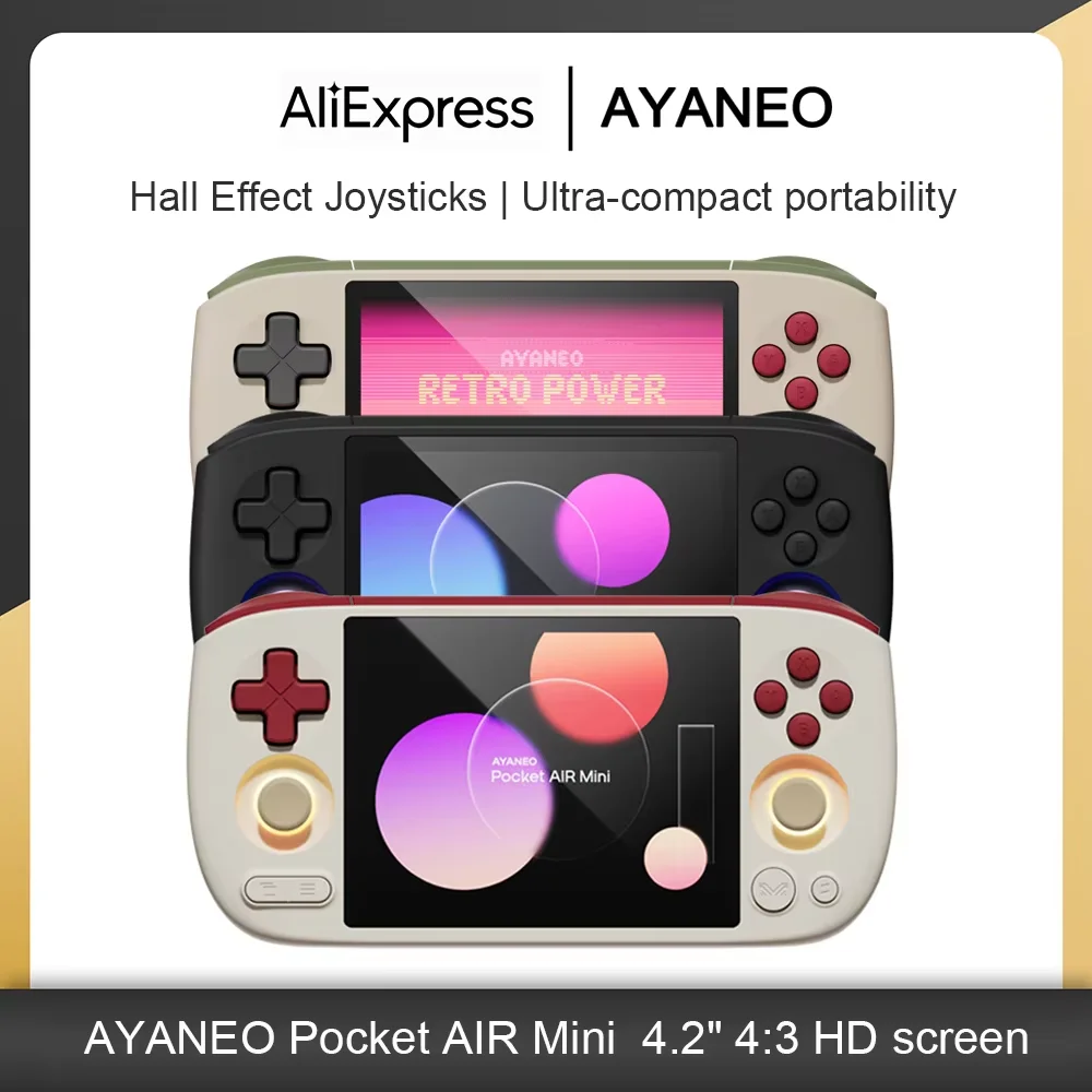 AYANEO Pocket AIR Mini Retro Handheld 4.2-inch 4:3 Screen with Hall Joysticks and Triggers MTK Helio G90T Retro Pocket Consoles