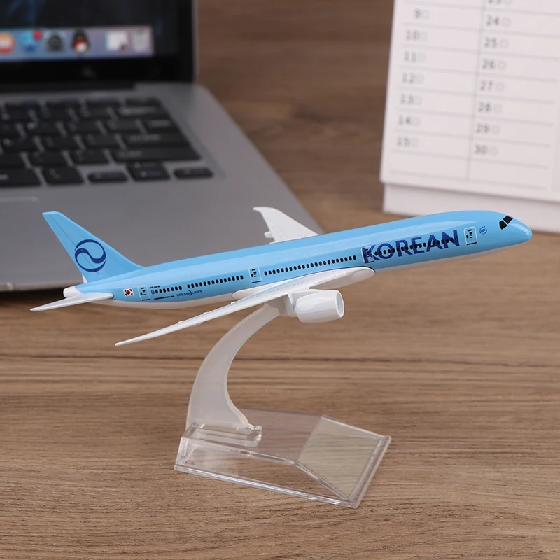 

【CC22】1 Set Miniature Plane DIY Decoration 16CM Korean 787 Alloy Diecast Airplane Model Toy For Collection Children Kids Gift