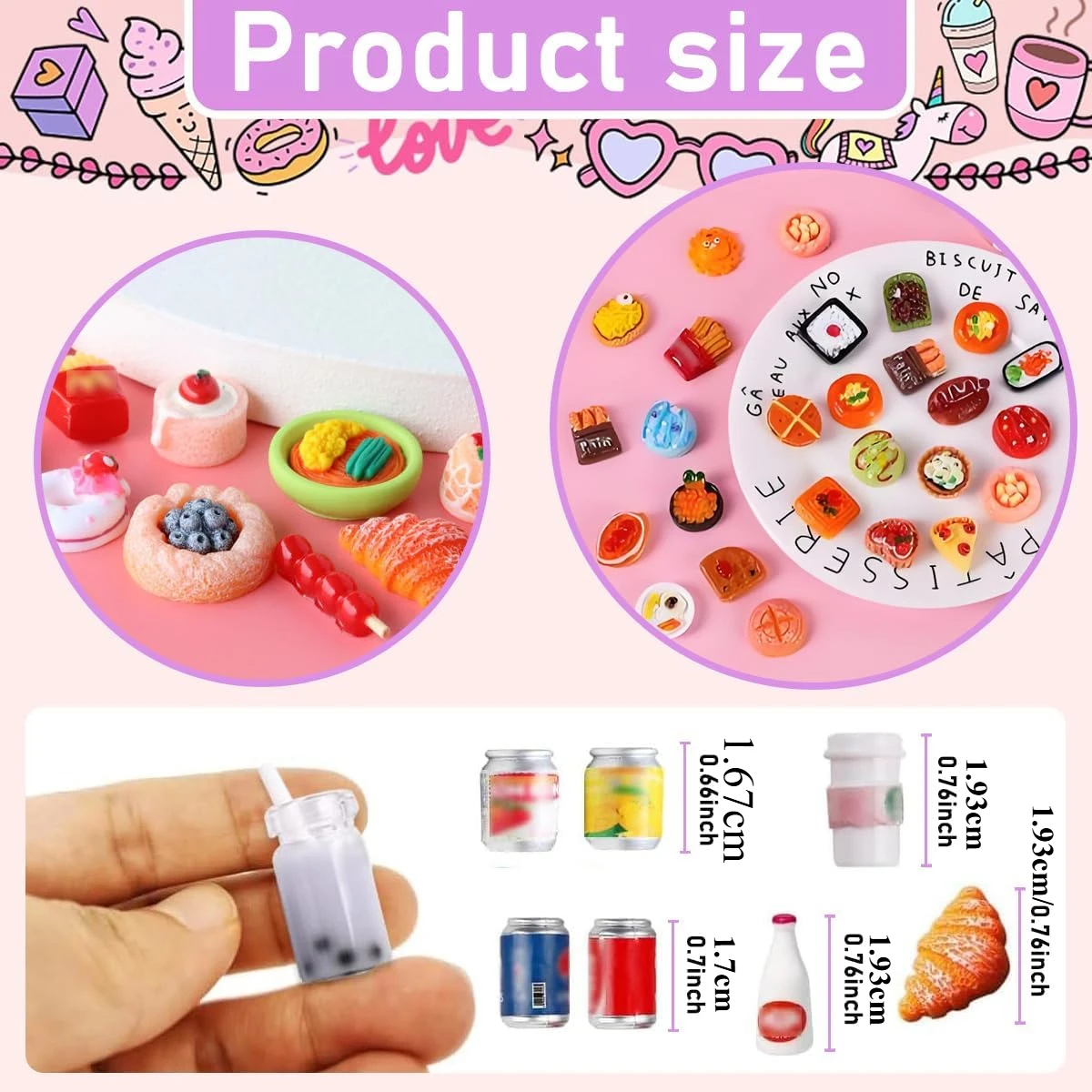 TISHITA Accessoires de Maison de Poupée Miniature Glace Nourriture Miniature Desserts Nourriture Factice TISHITA Accessoires de Maison de Poupée Miniature Glace Nourriture Miniature Desserts Nourriture Factice