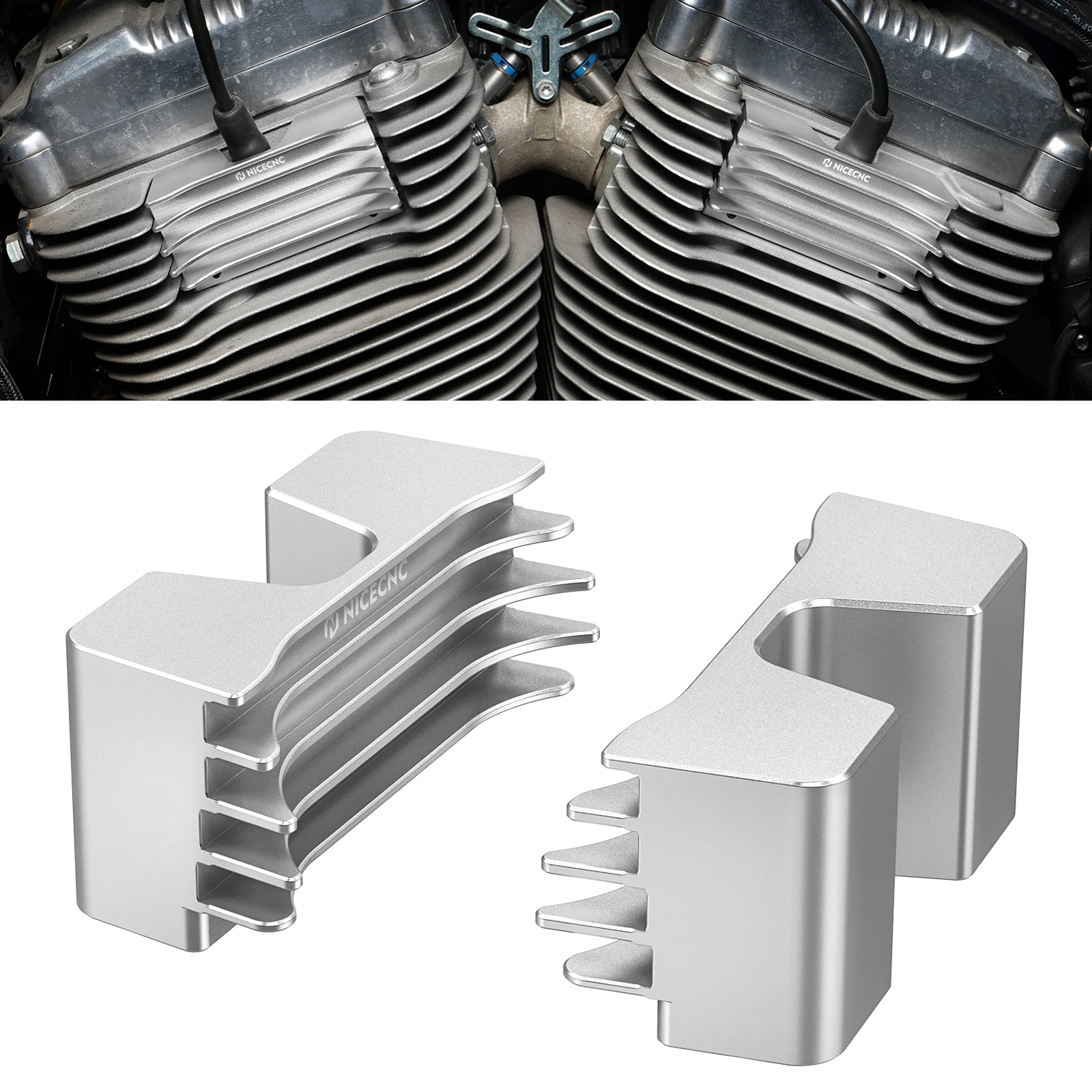 

For 2009-2022 Harley Iron 883 XL883N Finned Spark Plug Covers for Harley Sportster 883 SuperLow XL883L 05-19 Iron 1200 2018-2021