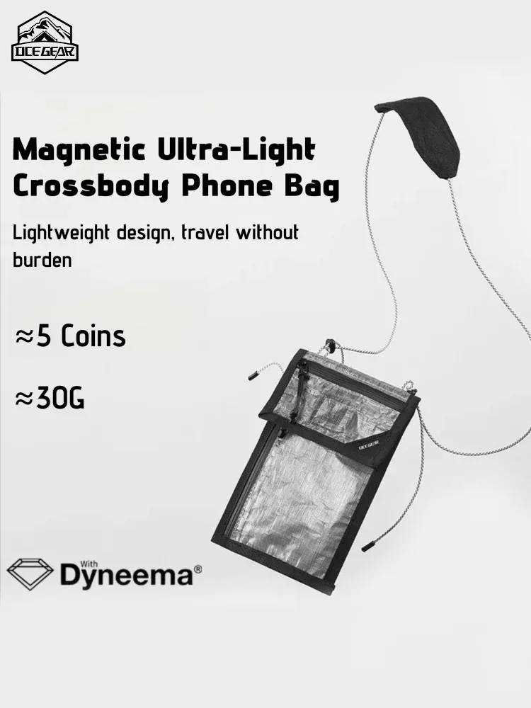 

Dyneema Lightweight Crossbody Phone Bag 30g Waterproof Shoulder Pouch Adjustable Strap Multi Pocket Travel Passport Card Holder