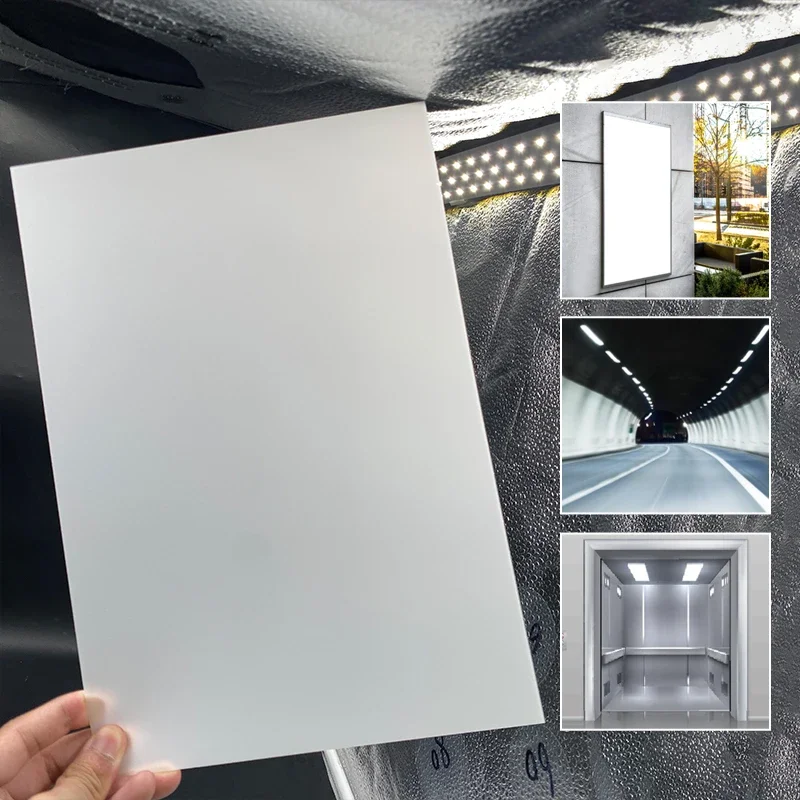 Panneau de Diffusion PC translucide léger, feuille de boîte à lumière Anti-éblouissement pour éclairage uniforme dans les vitrines et la signalisation