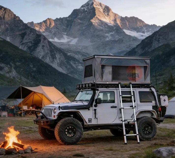 Aluminum 2-3 Person Rooftop Tent Hard Shell Roof Top  Tent for Car Aluminium Hard Shell Roof Top Tent