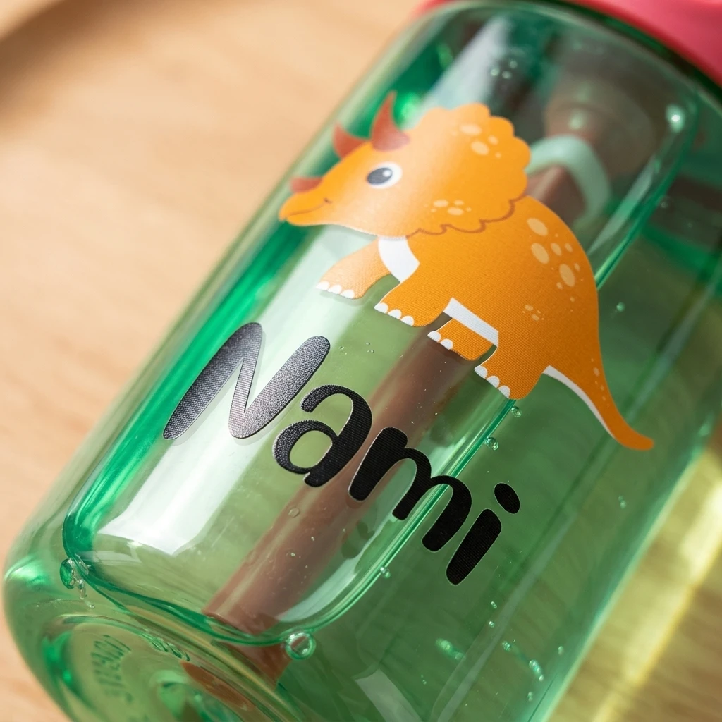 2026 New Dinosaur Kids Water Bottle Custom Name Toddler Straw Cup Spill Proof Flip Lid Portable Drinking Bottle for School. view 3