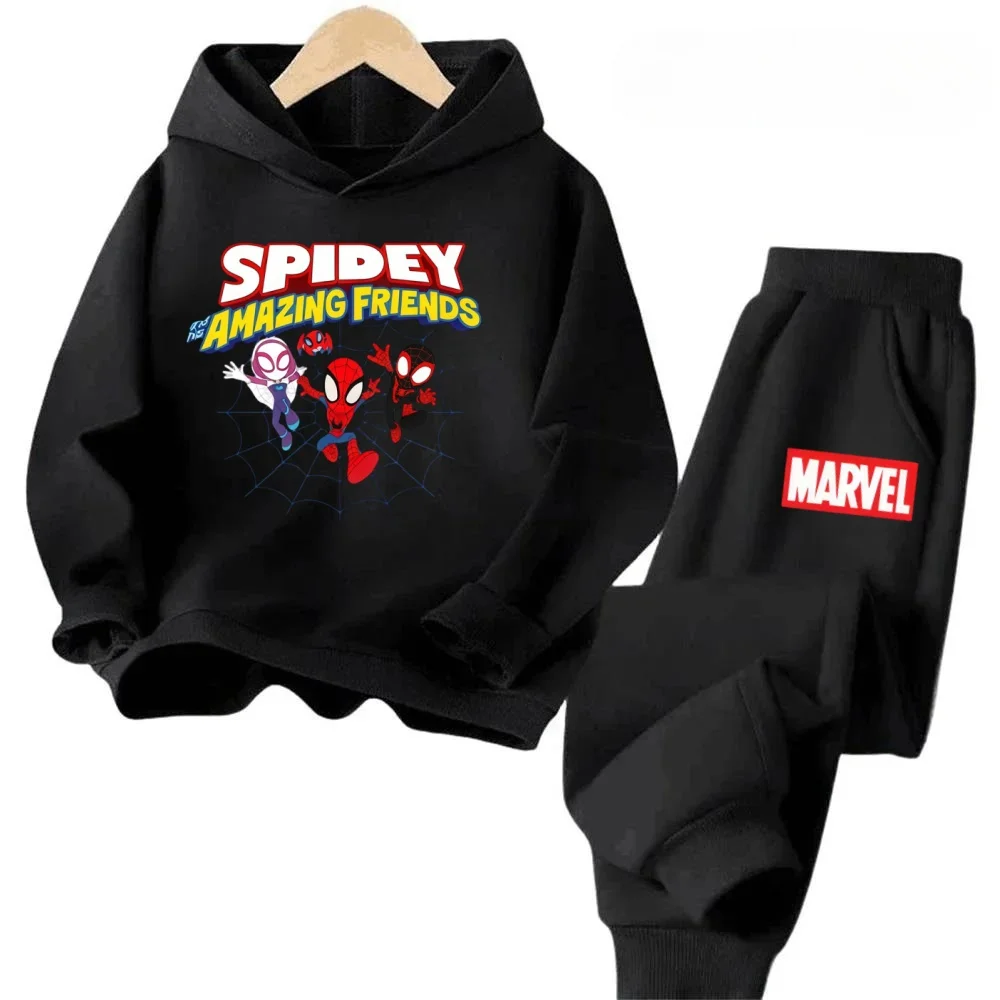 

Marvel Long Sleeve Kids Hoodie Set 2PCS Super Hero Cartoon Print Sweatshirt Pants Boys Girls Warm Casual Outfits