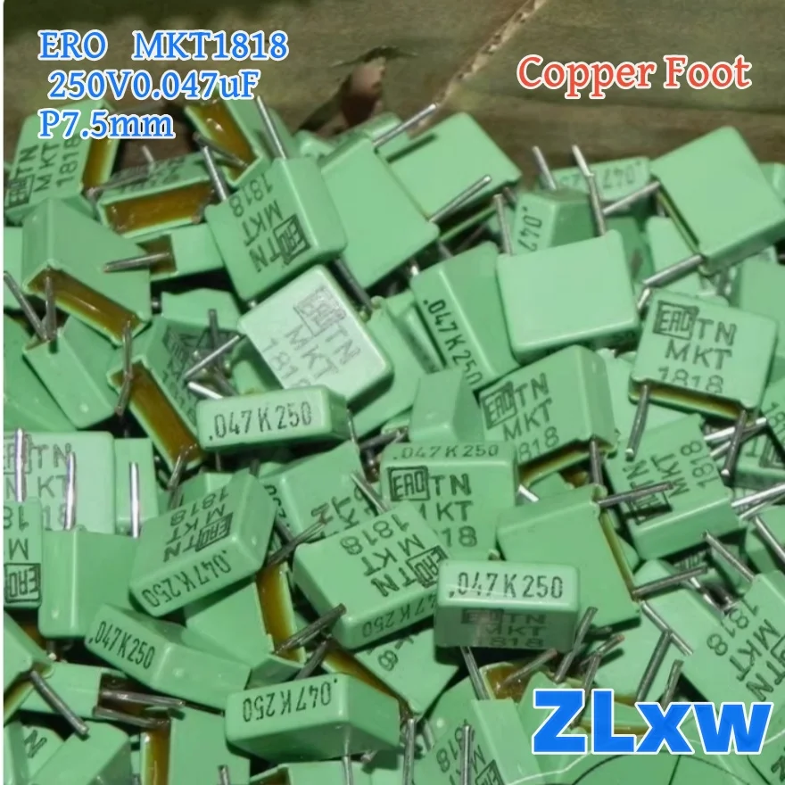 10PCS 400V6.8NF ERO MKT1822 สีเขียวตัวเก็บประจุฟิล์ม 6.8NF400V 6800PF 300V 682 1818 0.047UF250V p7.5mm ทองแดงเท้า Coupled Capacitor