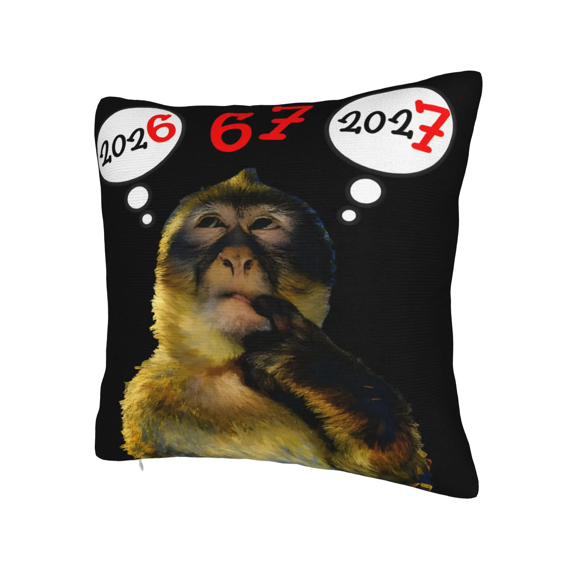 Decorative Pillowcase Thinking Monkey Meme  Stuff Bed  Pillow Case Cover Square Multi-Size