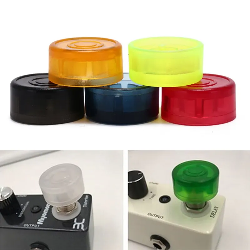 (BF06)5pc Guitar Effect Pedal Foot Nail Cap Foot Switch Toppers Knob Plastic Bumper Footswitch Protector Accessory Candy Color