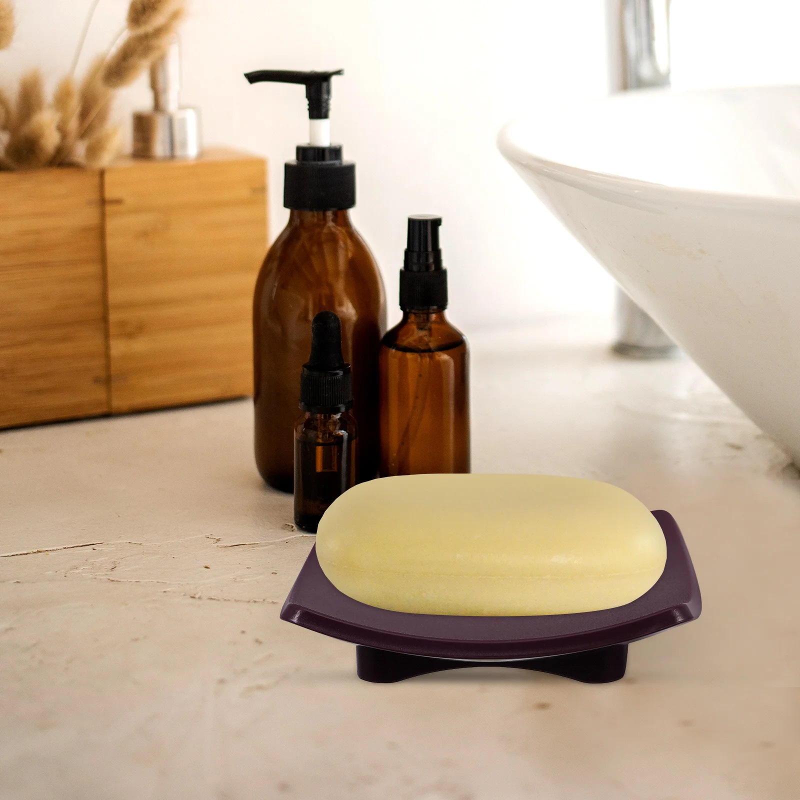 

Oval Dish Nonslip Reusable Wear-Resistant Container Decorative Tray Household Hand Soap Soap Box Holder Tray Box