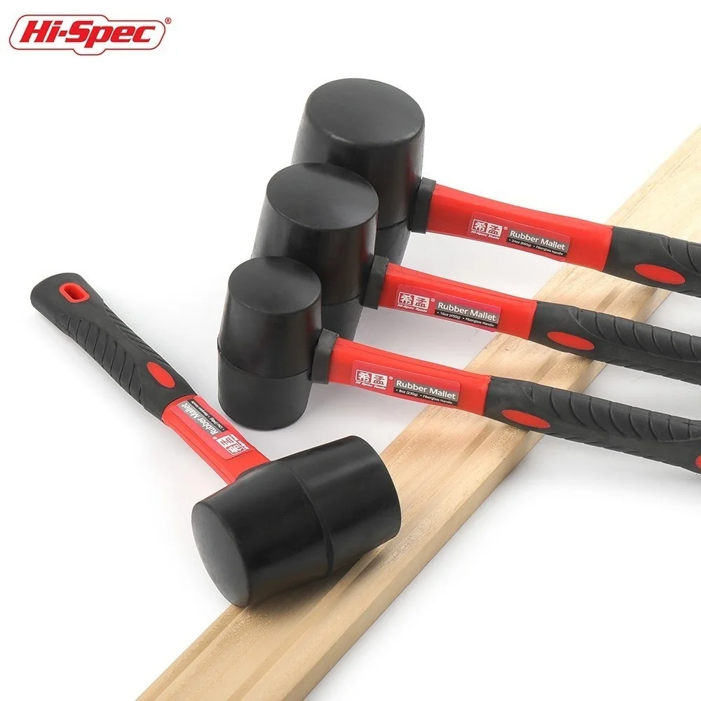 Hi-Spec-Dupla Face Mallet Borracha, Heavy Duty, Mini martelo multifuncional, Household Ferramenta Mão, 8, 12, 16, 24 Oz, 1pc