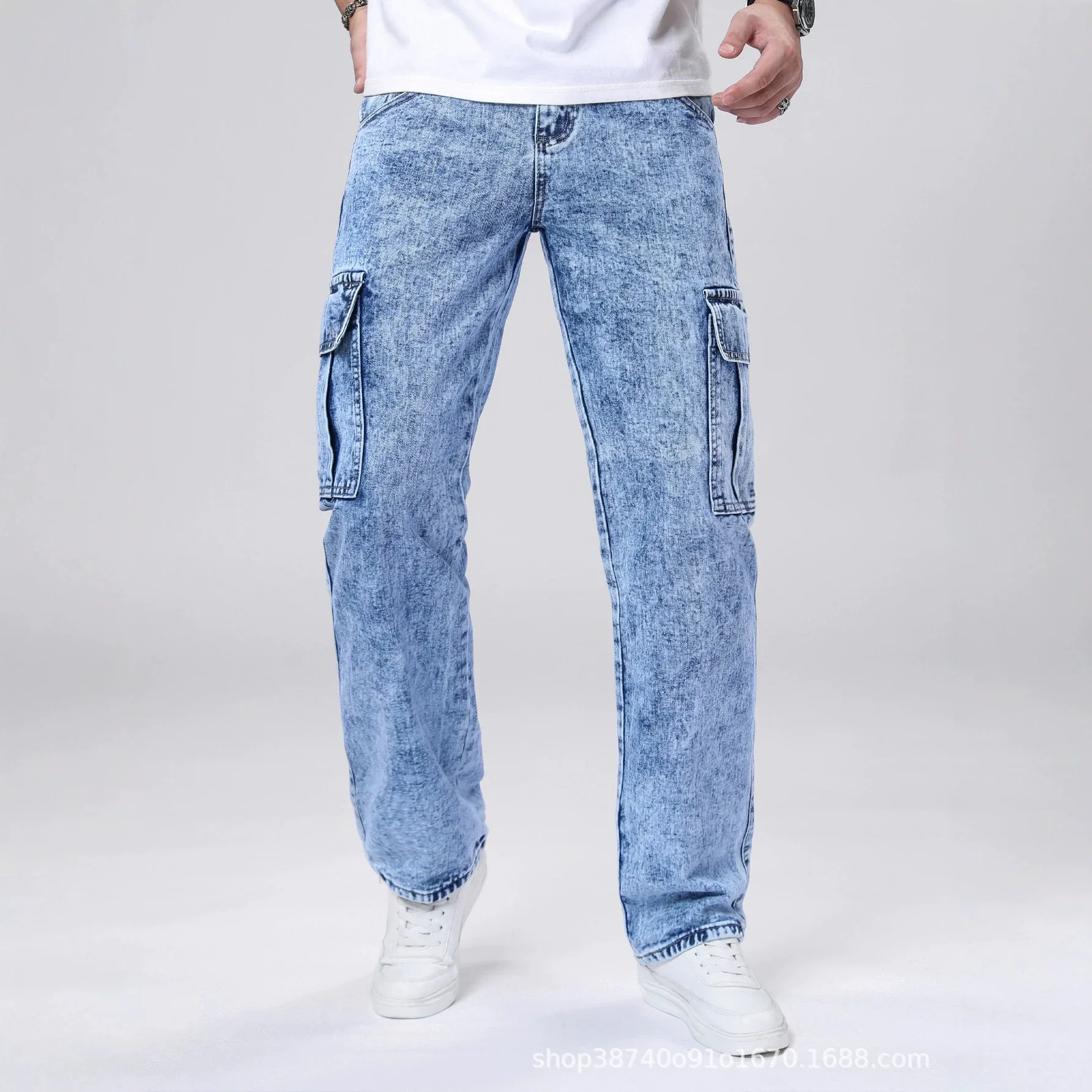 Men's Jeans American Loose Large Size Tooling Straight Casual Fashion Jeans