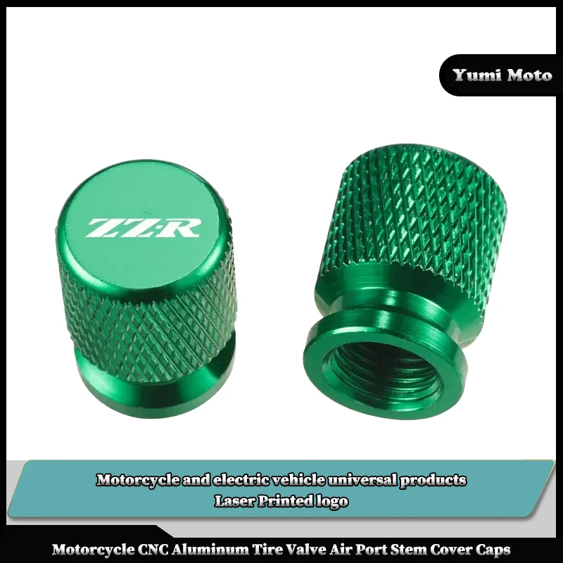 2 قطعة دراجة نارية CNC الألومنيوم الإطارات صمام منفذ الهواء الجذعية غطاء قبعات لكاواساكي ZZR250 ZZR 1400 1200 600 zzr1400