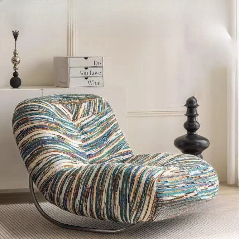 

Caterpillar sofa balcony leisure single chair living room Internet celebrity wrought iron retro rocking chair simple lazy sofa