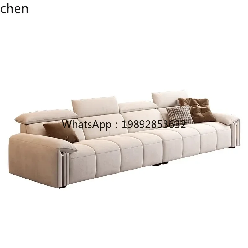 AB كريم نمط الإنترنت المشاهير مزدوجة مستقيم أريكة قماش غرفة المعيشة الحديثة بسيطة التكنولوجيا أريكة قماش #3