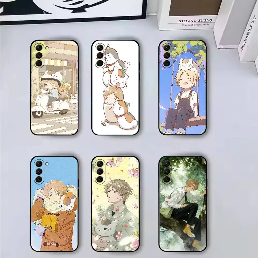 Natsume Book Anime Natsume Phone Case Black Silicone Soft For Samsung Galaxy A73,A72,A71,A70,A53,A52,A51