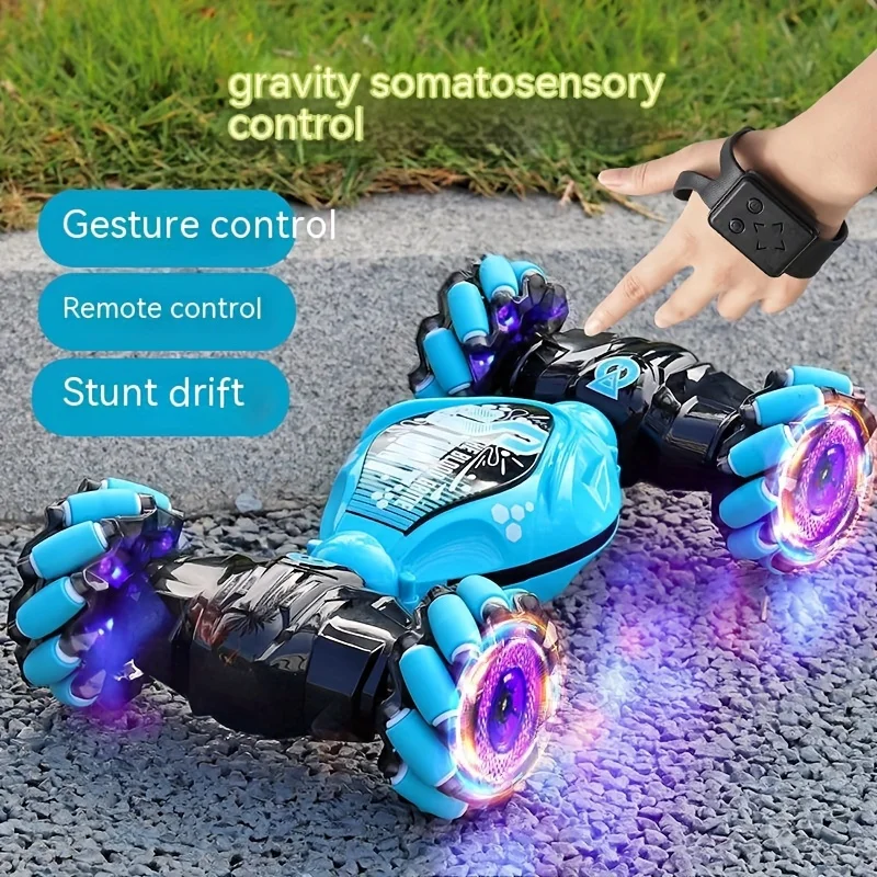 Gesture Deformation Remote Control Twist Four-Wheel Drive 360° Rotating Climbing Racing Boy Off-Road Vehicle RC Car w/ LED Light