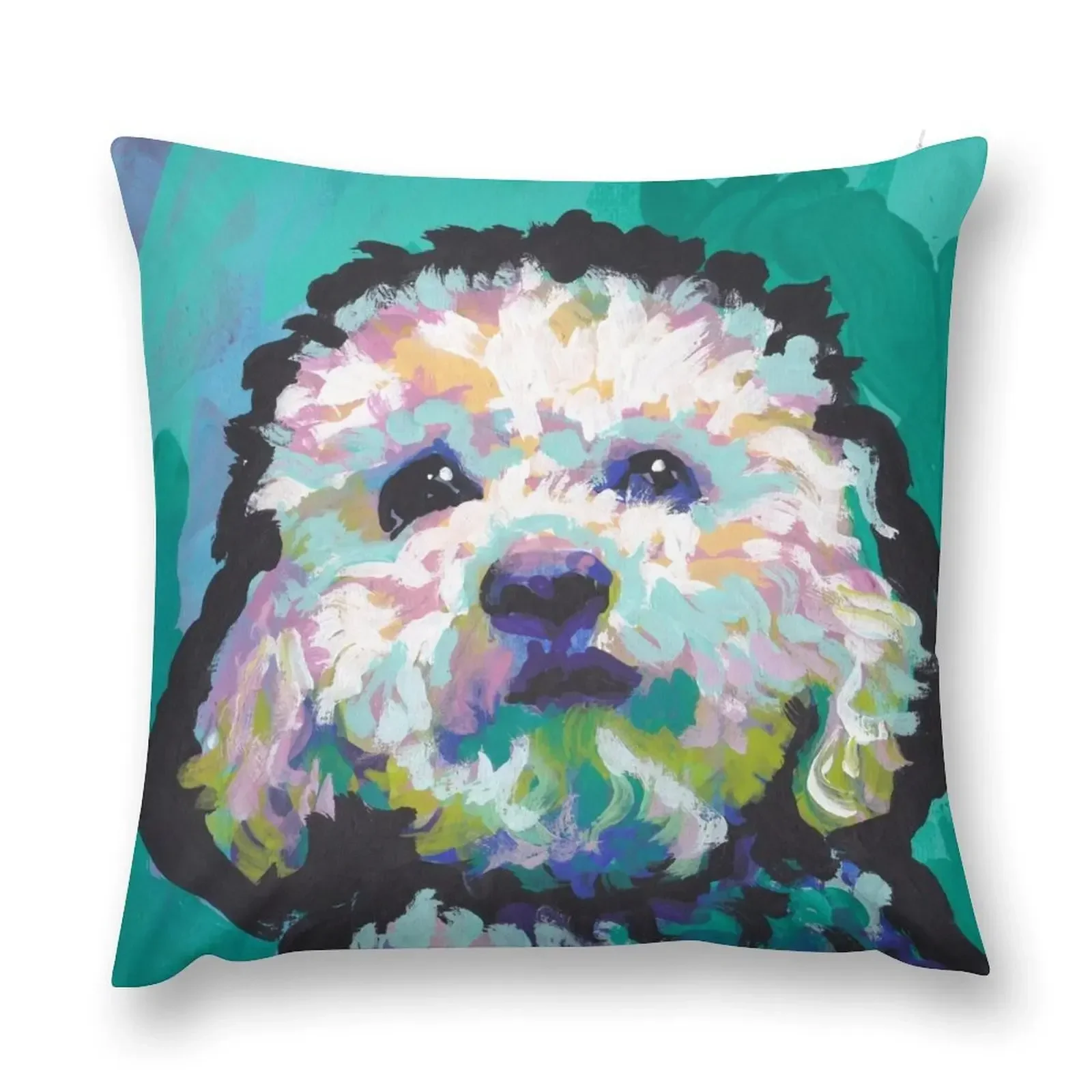 

Poodle Maltipoo Dog Bright colorful pop dog art Throw Pillow Pillows Aesthetic Sofa Cushions Plaid Sofa pillow