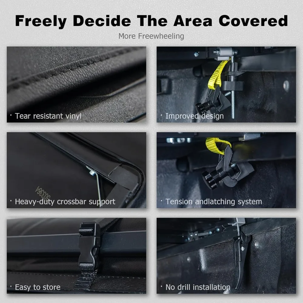 أدوات خارجية/غطاء تونيو سرير شاحنة ناعم ثلاثي الطي لـ 2019-2025 سيلفرادو/سييرا 1500 5.8 قدم، أغطية سرير شاحنة 5.8 قدم 69.9 بوصة