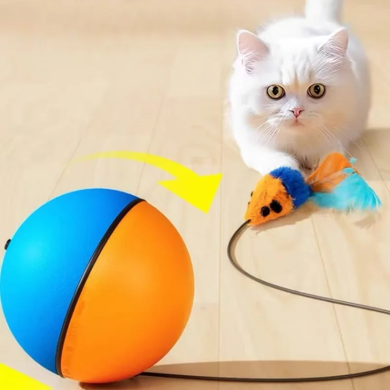 

Cat Toy Interactive Ball Intelligent Automatic Electric Teasing Cat Ball Comes With Mouse Self Hi Electric Cat Toy Pet Supplies