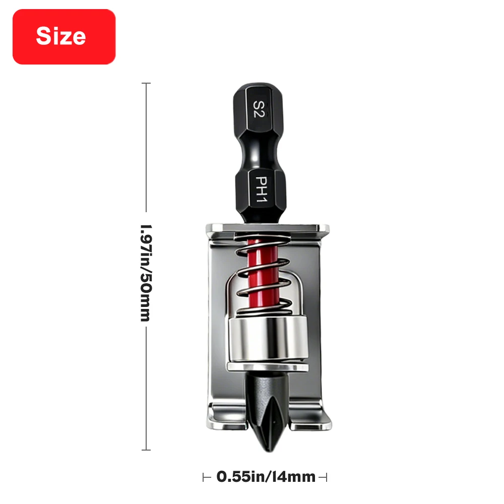 Spring-Loaded Screw Holder Drill Bit Anti-Drop Screwdriver Bit Fixing Clamp Set Screw Holder Drill Bit Phillips Screwdriver Bit