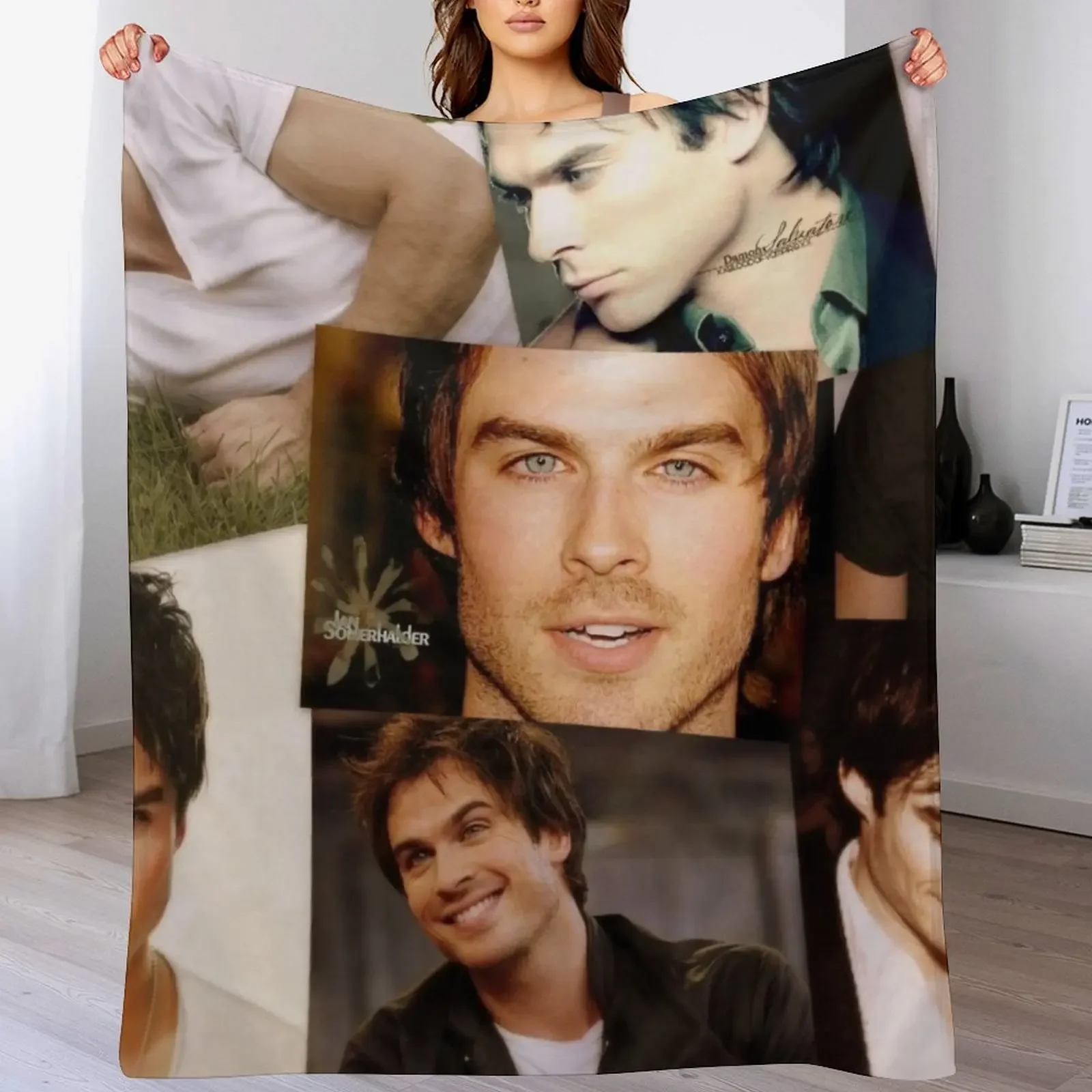 Ian Somerhalder Throw Blanket Faux Fur Soft Warm Blanket for Bed