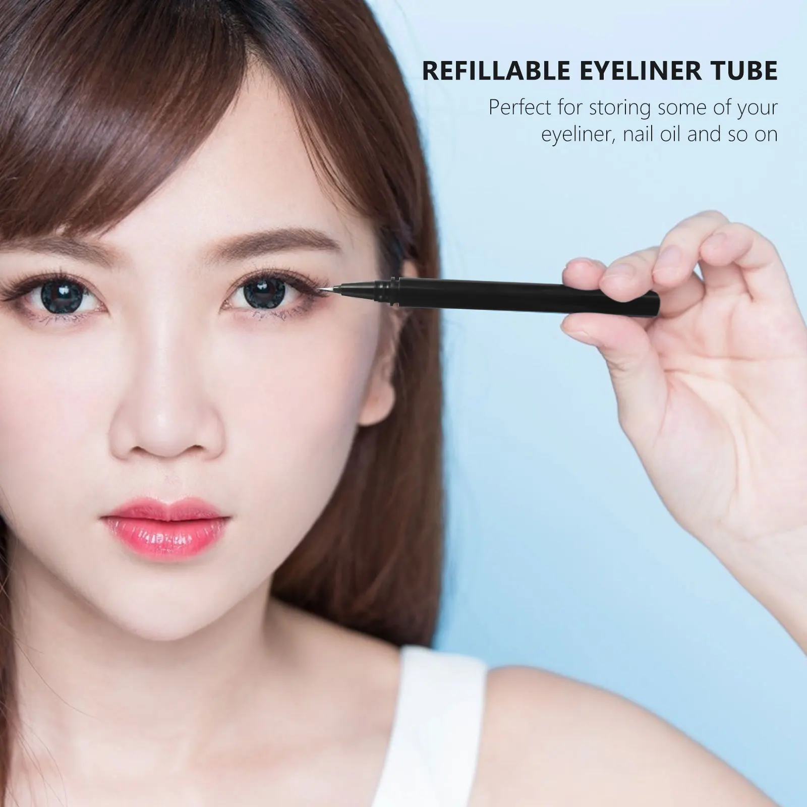 3개입 1ml 빈 펜 리필용 액체 용기 휴대용 보관 다양한 팁 빈 아이라이너 용기 리필 가능