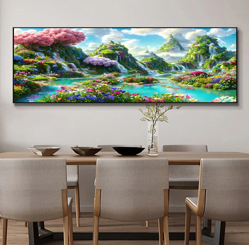 5D fai da te grande pittura diamante punto croce paesaggio cascata Wall Art pittura completa trapano rotondo ricamo per la decorazione domestica