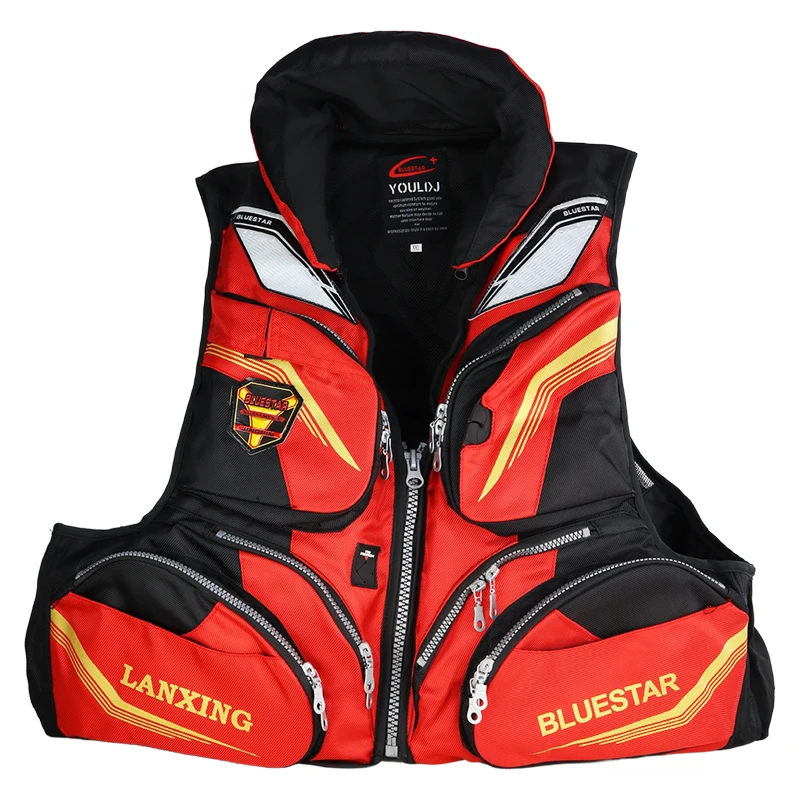 ZYZ Men Rock Fishing Jacket J41Multi-function Buoyancy Vest Buoyancy Greater than 7.5kg Outdoors Sports Boating Fishing Clothes