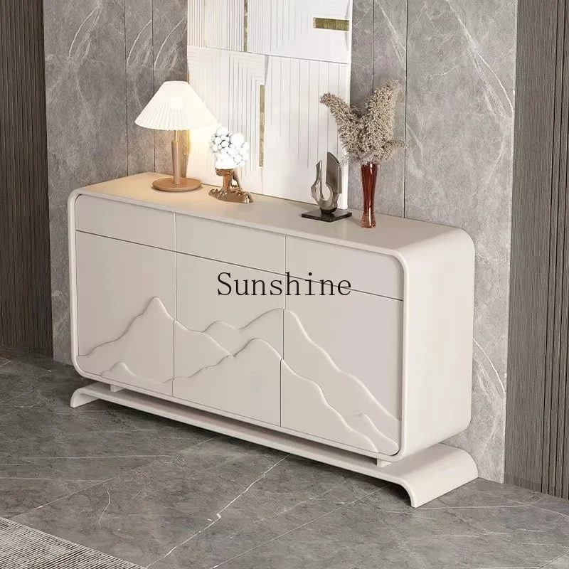 Cream wind entrance entrance, living room partition decoration, wall storage, simple meal storage cabinet