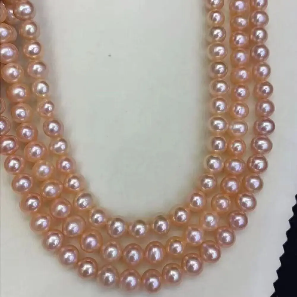 Pink New 50'' 9-10MM AAA GENUINE South Sea Pearl NECKLACE Silver Clasp Freeshippings Items