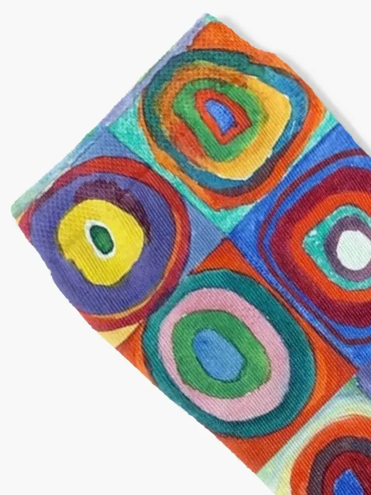 Wassily Kandinsky - Color Study, Squares with Concentric Circles - Bauhaus Art Socks new year Stockings man Socks Men's Women's