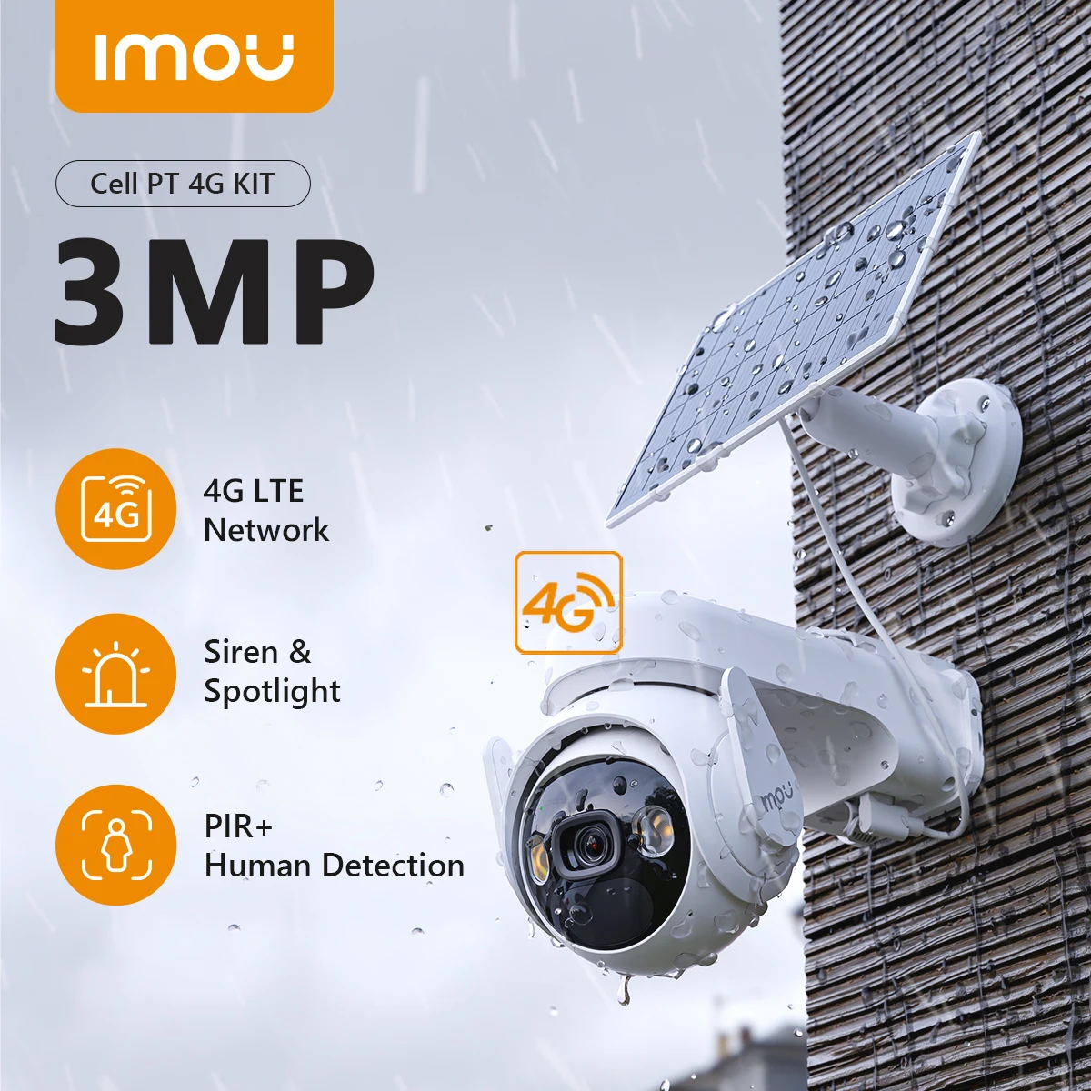 IMOU Cell PT 4G With Solar Panel 3MP Camera 15000mAh Battery Auto Tracking 4G LTE Network Two-way Talk Home Security Camera