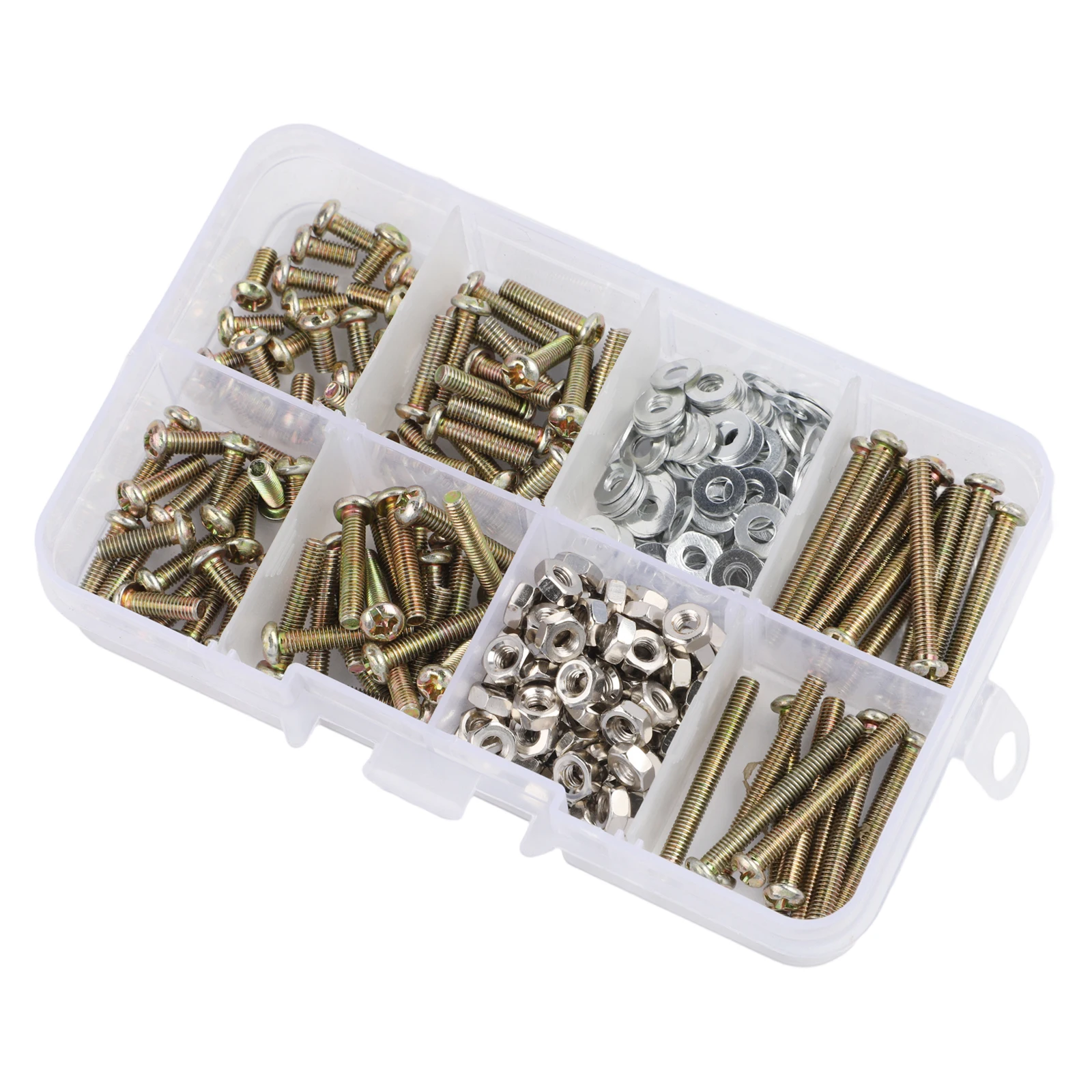 For M3 Cross Recessed Pan Head Bolts Set of 300 with Carbon Steel Nuts and Washers for Industrial Applications
