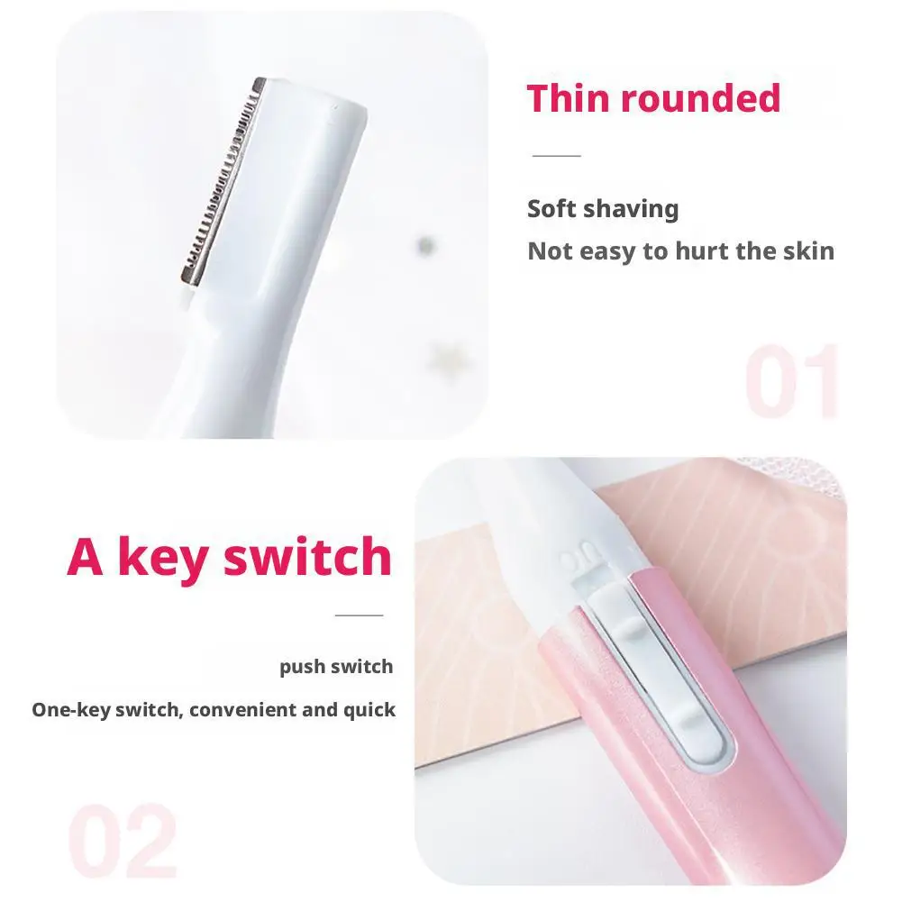 Rasoir de sourcils électrique rose Mini rasoir épilateur rasoir Facial épilateur visage et cou flou lèvres corps bras et jambes