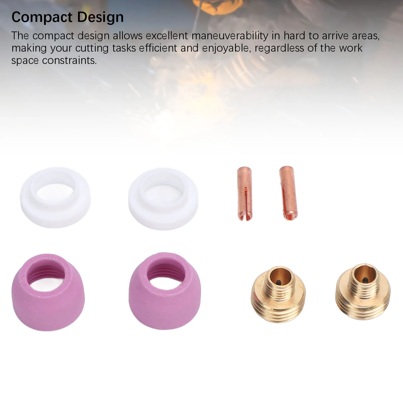 

Соединитель сварочной горелки 2,4 мм с электродным зажимом, керамической насадкой и передней крышкой из ПТФЭ — необходимые аксессуары для сварочной горелки