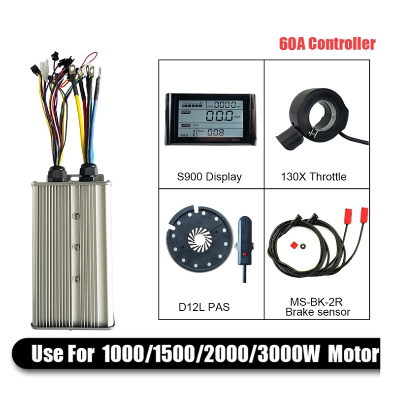 For 48V-72V 1000W-3000W Motor Electric Bike Motor Controller Kit With S900 LCD Display Electric Bicycle Accessories