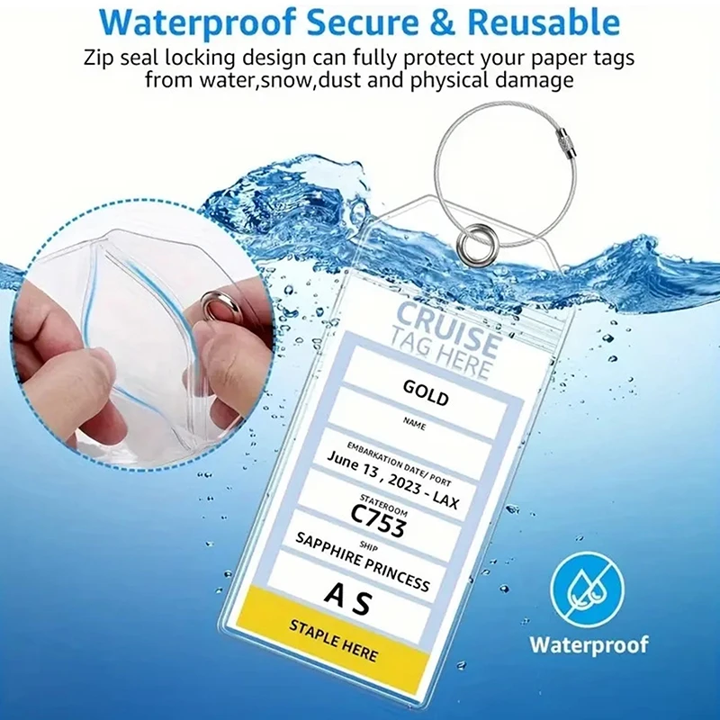 1/5 قطعة علامات الأمتعة شفافة السفر تسجيل الدخول تحديد العلامة مختومة مقاوم للماء بطاقة كم كروز الأمتعة تسجيل العلامة #4