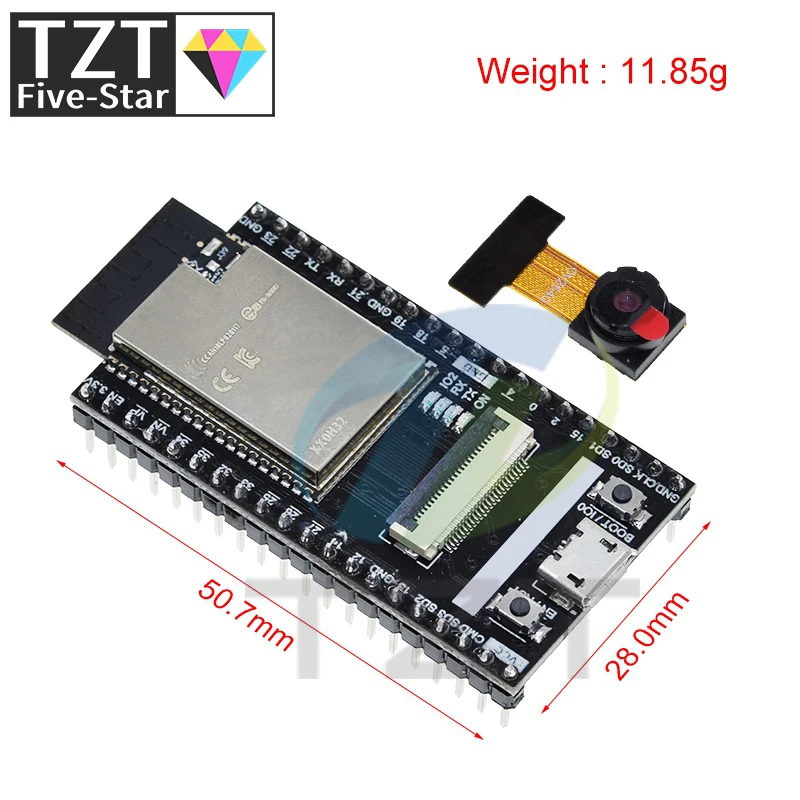 2022 Newest ESP32 CAM Camera Module ESP32-WROVER Board with Camera Wi-Fi Bluetooth Module for Arduino IDE C Python Code OV2640