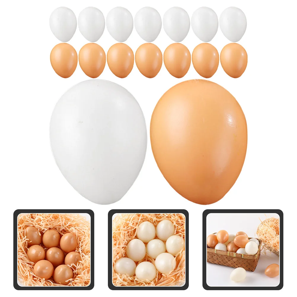 

16 Pcs Simulation Egg Props Lifelike Plastic Toy DIY Graffiti Eggs Fake Easter Layout Native Decorate Simitation