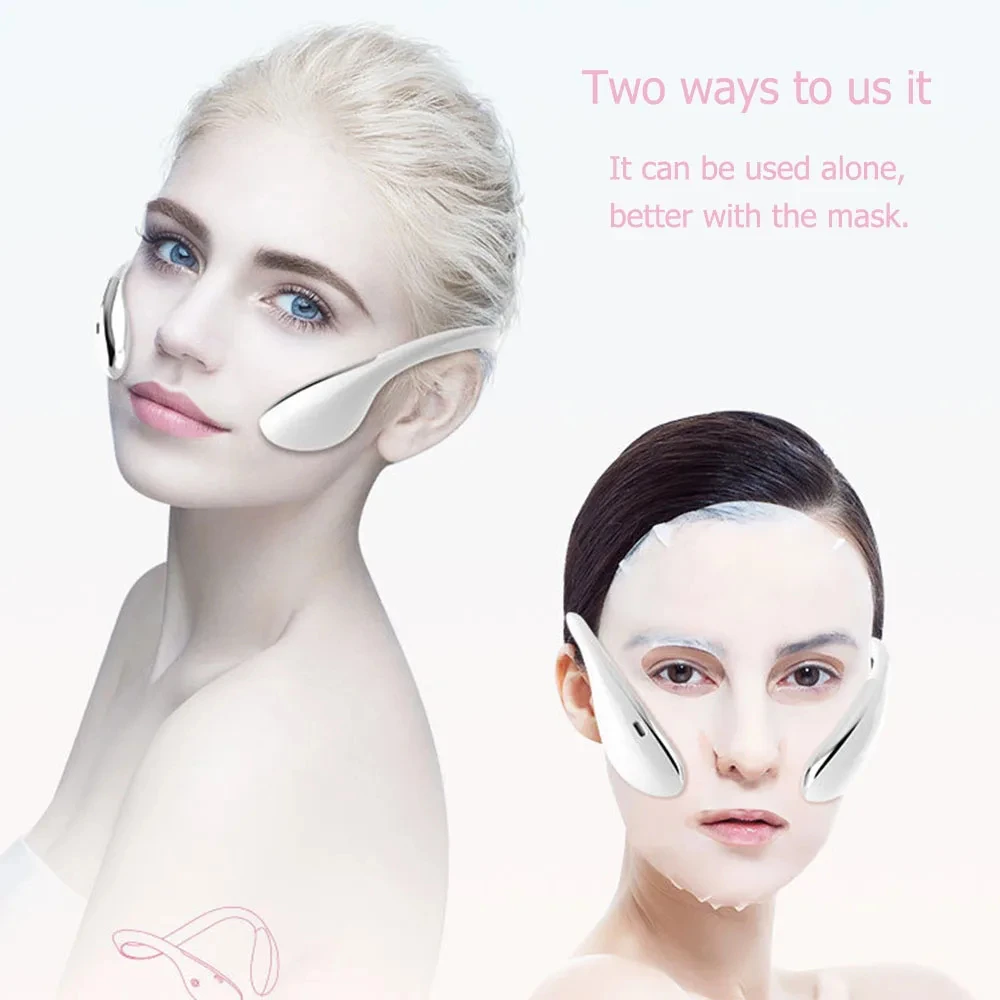 Electric Facial Massager Lifter 3 Gears Vibration EMS Microcurrent Skincare V Line Face Lifting Device Double Chin Jowl Reducer