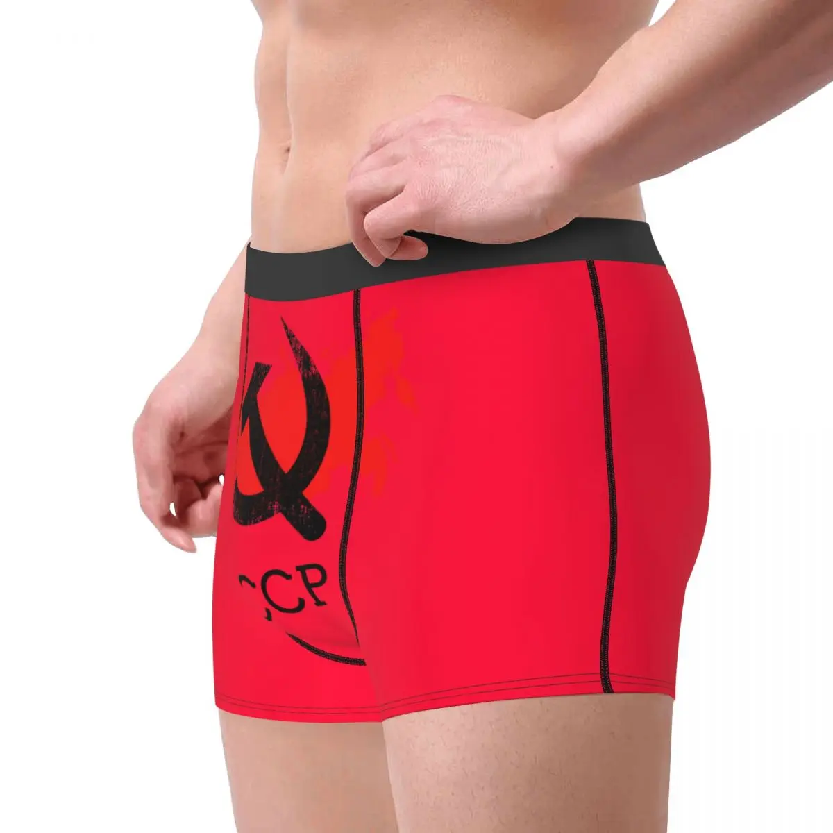Men USSR CCCP Flag Boxer Shorts Panties Breathable Underwear Russia Army Military Homme Funny Plus Size Underpants