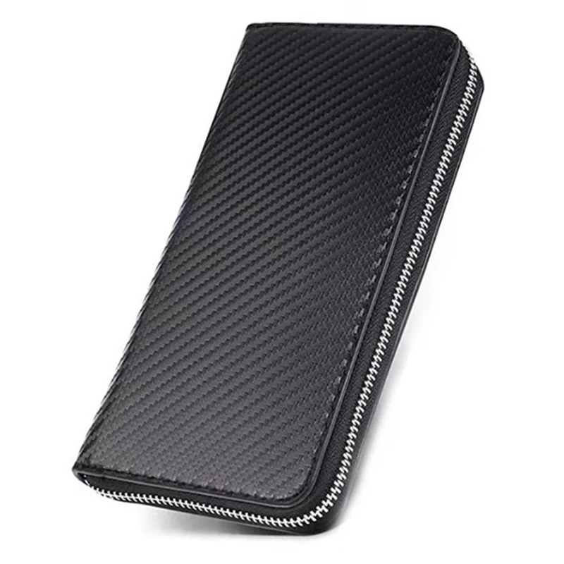A85I-Banknote جيب الهاتف المحمول باليد سستة حقيبة ألياف الكربون ستوكات الجلود مع سحاب طويل
